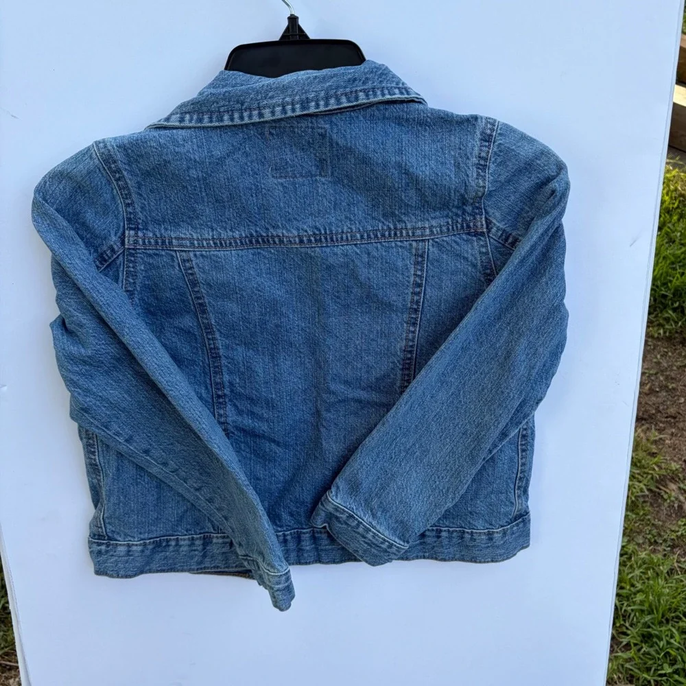 OshKosh Bgosh Kids‎ Denim Trucker Jacket Medium Wash Blue Cotton Size 10 10A